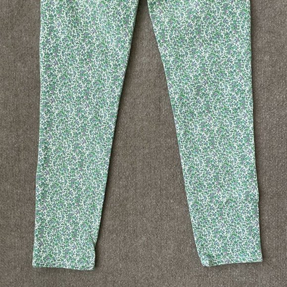 J Crew Jeans Womens 24 Green Purple Floral Toothpick Skinny Stretch Denim Pants - Picture 12 of 12